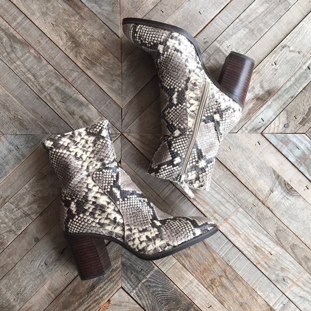 Steve Madden snake skin booties